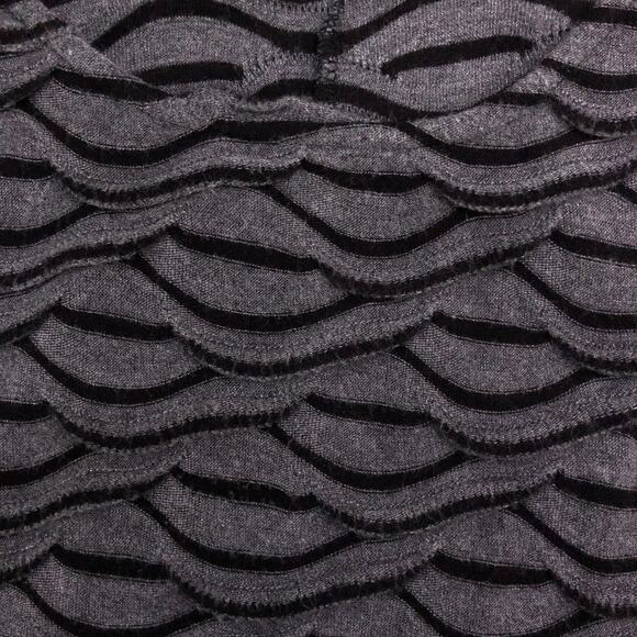 Chalet Et Ceci Womens Size M Dress Tank Scalloped Textured Black Gray USA Made - Picture 14 of 15